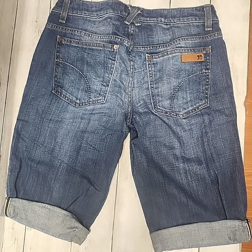 Joe's Jeans Rolled Honey Bermuda Shorts Paltrow Blue Denim Wash Low Rise W 28x12